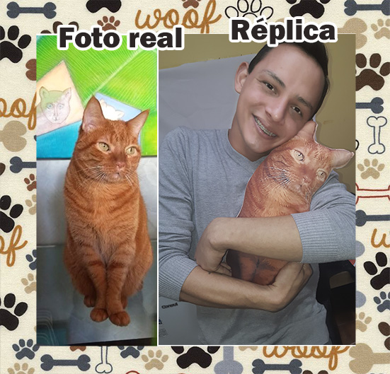 réplica realista de gato em almofada